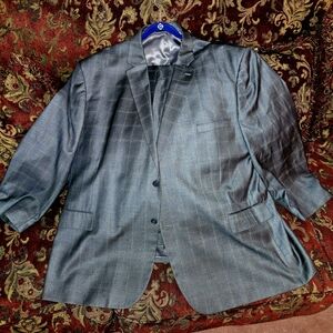 MENS BIG AND TALL GREY 2 BUTTON SUIT